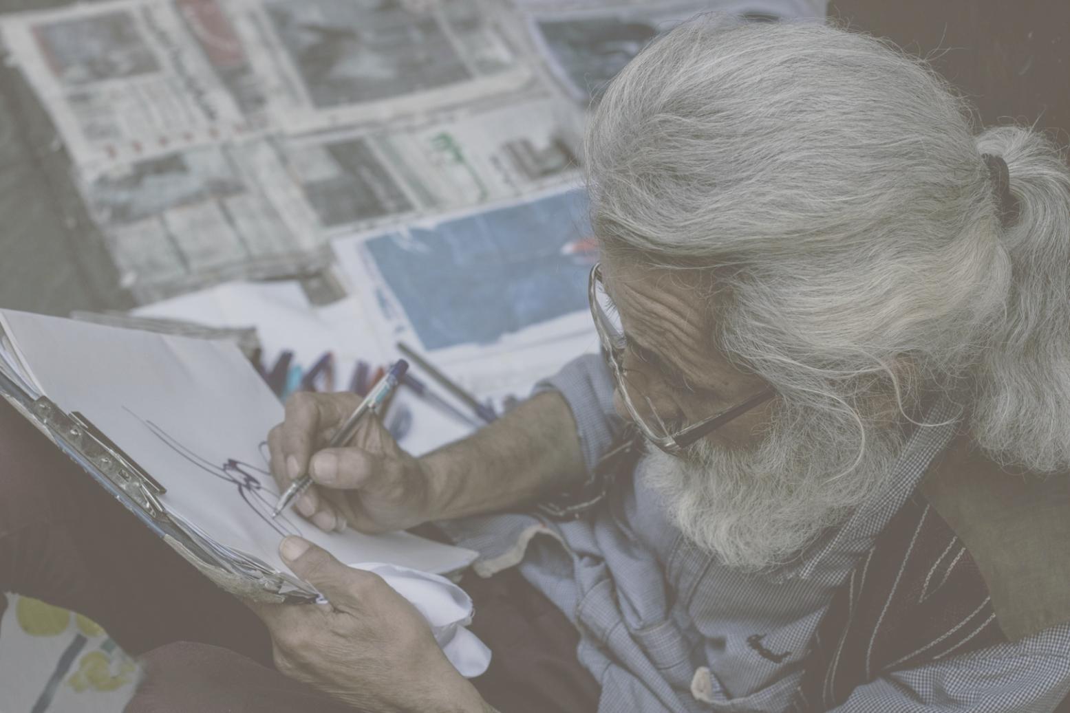 Esempio di tecnica di sketching con carboncino